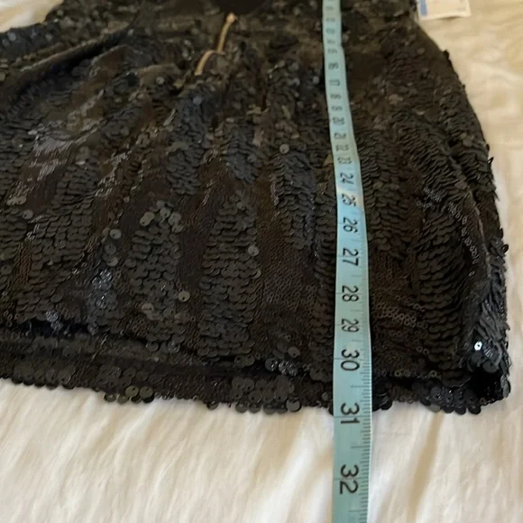 SOIEBLU Sequin Spaghetti Strap Black Mini Dress Y2K - Picture 4 of 7